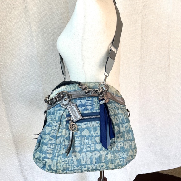 Coach Rare Denim Monogram Poppy Shoulder/Crossbody A1176-16990, Refurbished - Picture 15 of 17